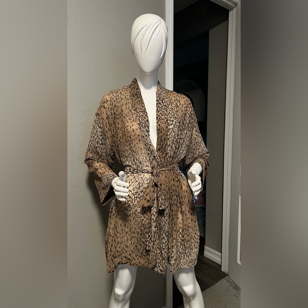 Victoria's Secret Tan Leopard Print Robe